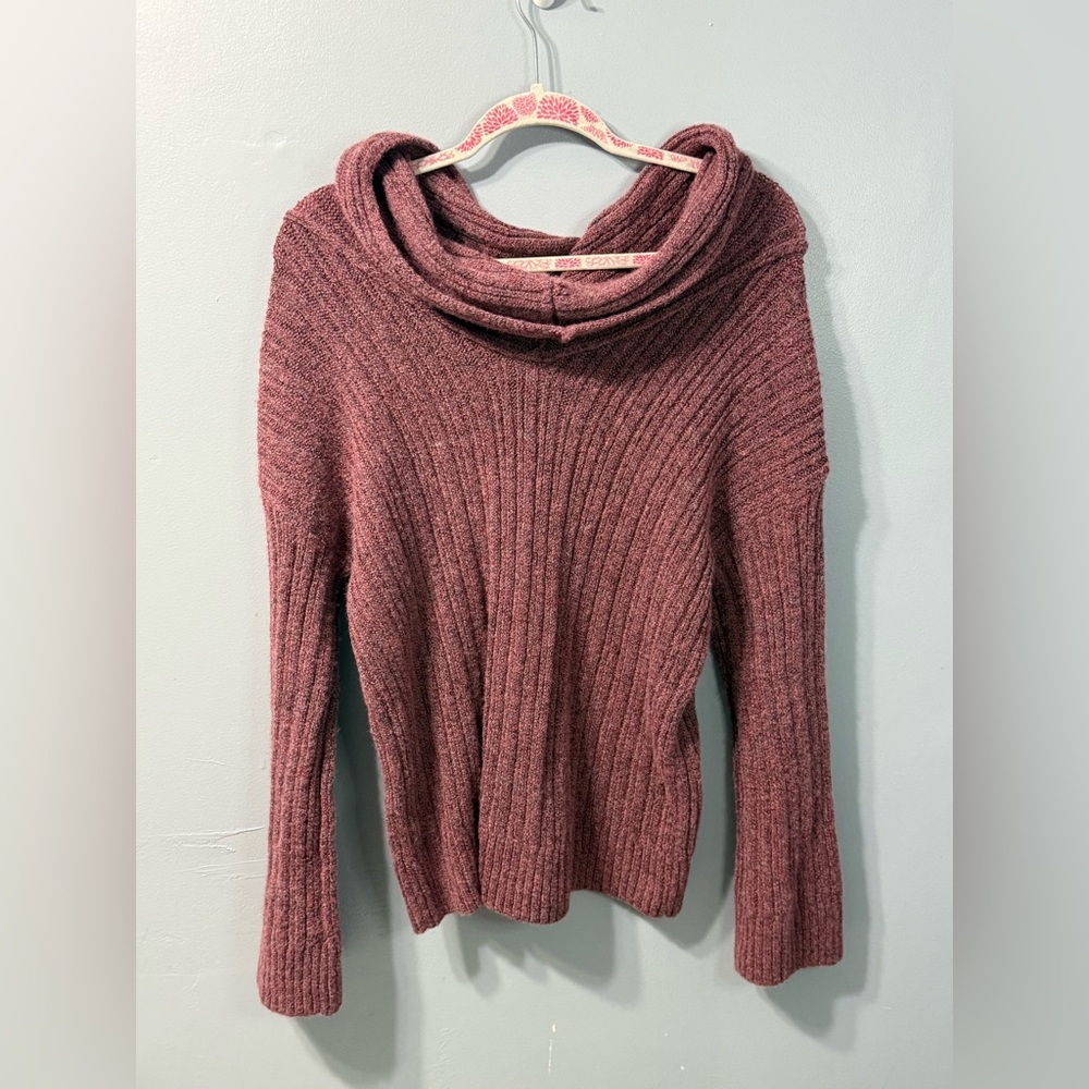 Bronze Snake Zaali Kaani Knit Off-Shoulder Sweater Wine Red Small - Picture 4 of 11